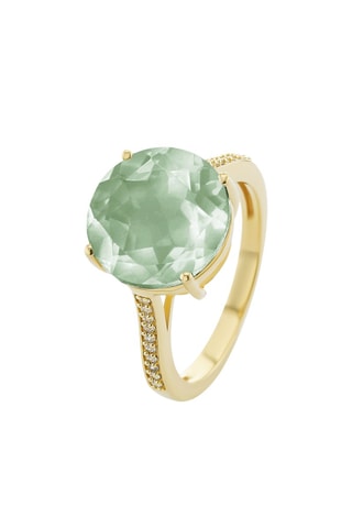 Bague - Argent sterling doré à l'or fin jaune et améthyste