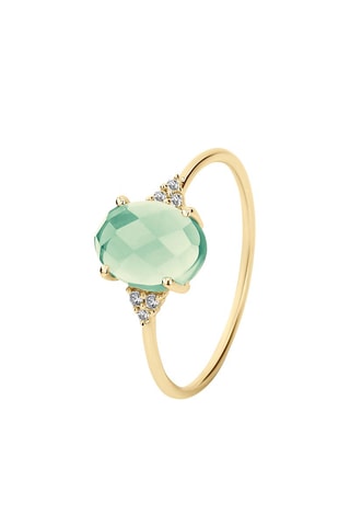 Bague - Argent plaqué or rose et améthyste