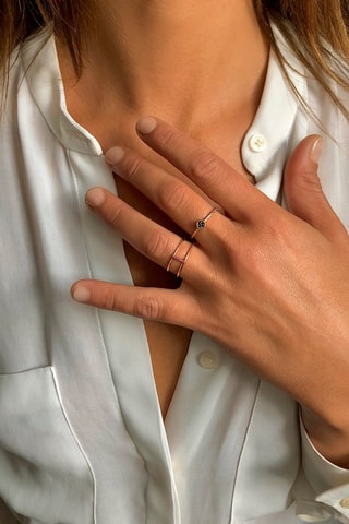 Bague - Argent plaqué or rose et diamants