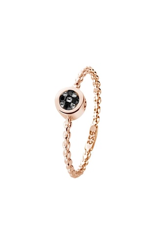 Bague - Argent plaqué or rose et diamants