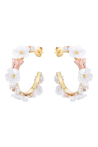 Boucles d'oreilles - Argent, argent plaqué or jaune, argent plaqué or rose et nacre