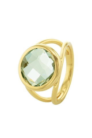 Bague - Argent doré à l'or fin jaune et améthyste
