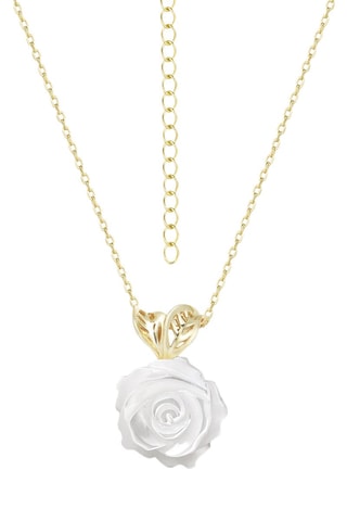Collier - Argent plaqué or jaune et nacre