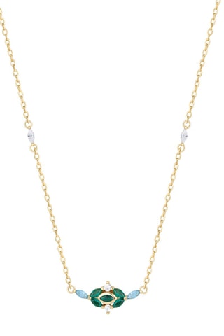 Collier - Argent plaqué or jaune, zircons, spinelles et émeraudes