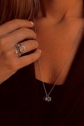 Bague - Argent plaqué or rose et quartz