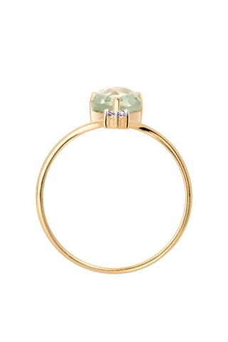 Bague - Argent plaqué or jaune et améthyste