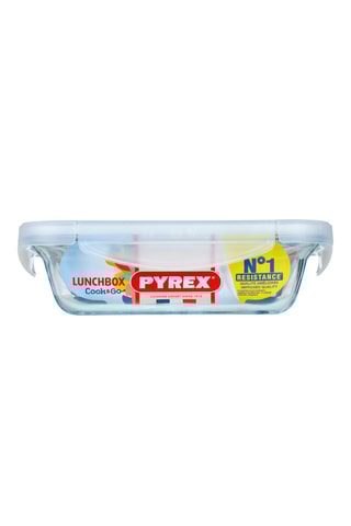 Lunchbox rectangulaire en verre borosilicate Pyrex® avec couvercle Cook & Go - 0,8 l