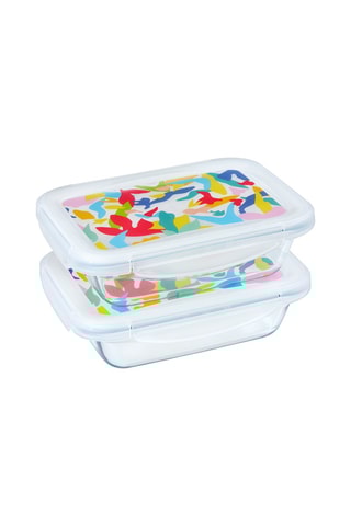 2 lunchbox rectangulaires en verre borosilicate Pyrex® avec couvercle Cook & Go - 0,8 l