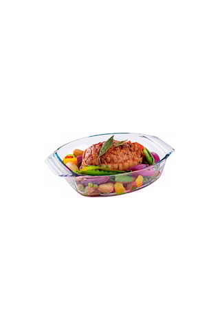 Plat à four ovale en verre borosilicate avec grille Irrésistible - 39 x 27 cm