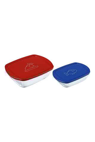 2 plats au four en verre borosilicate Cook & Store  - 1,2 et 2,5 l