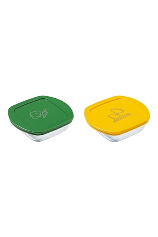 2 boites de conservation en verre borosilicate avec couvercle Cook & Store - 30 cl