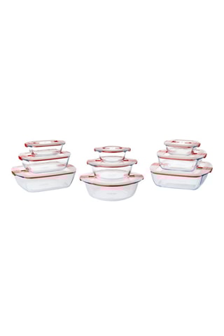 9 plats de conservation en verre borosilicate Cook & Heat - De 0,35 à 2,5 l