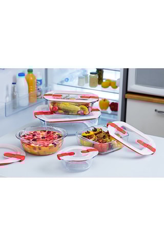 9 plats de conservation en verre borosilicate Cook & Heat - De 0,35 à 2,5 l