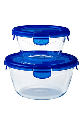 2 boîtes de conservation en verre borosilicate avec couvercles Cook & Go - 70 cl et 1,6 l