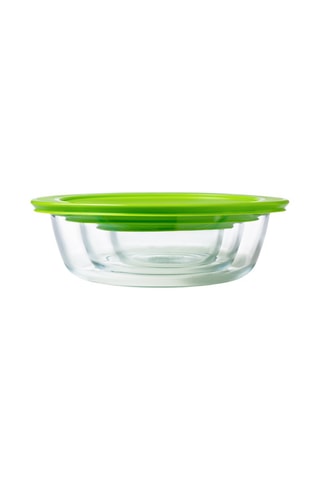 3 plats ronds en verre borosilicate avec couvercle Cook & Store - 14 x 12 - 20 x 18 et 26 x 23 cm