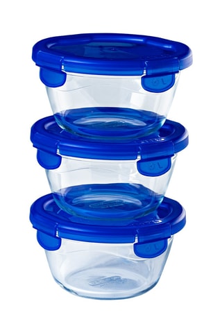 3 boîtes de conservation en verre borosilicate avec couvercles Cook & Go - 70 cl