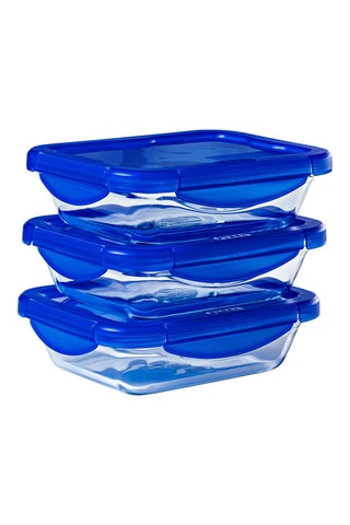 3 boîtes de conservation en verre borosilicate avec couvercles Cook & Go - 80 cl