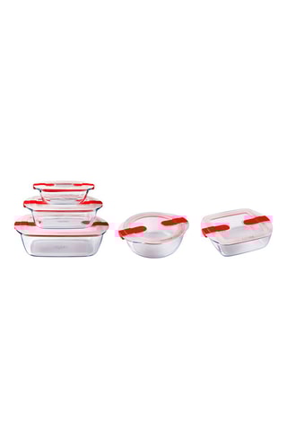 5 boîtes de conservation en verre borosilicate avec couvercles Cook & Heat - 40 cl à 2,5 l