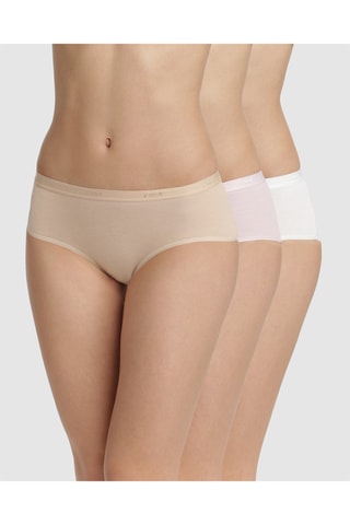 3 Hipsters Les Pockets Eco  Coton - Wit en Beige