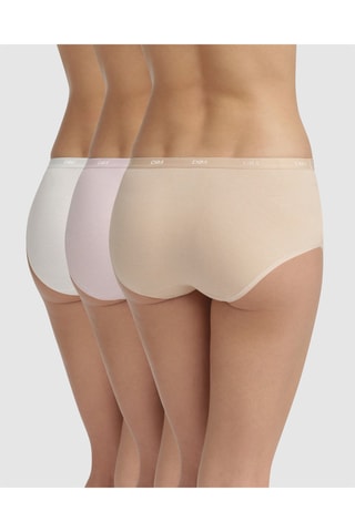 3 Hipsters Les Pockets Eco  Coton - Wit en Beige
