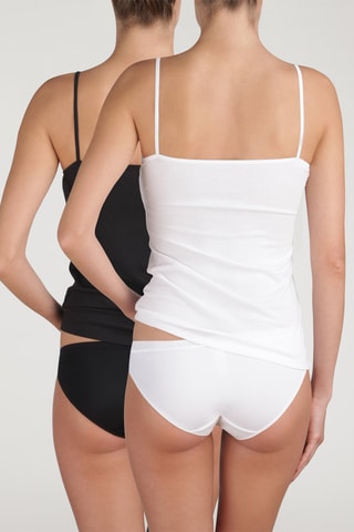 2 tops Les Pockets EcoDIM Coton - Blanc et noir  - Dim