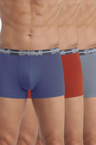 3 boxers Powerful - Rouge et bleu - Dim