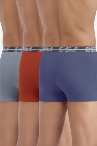 3 boxers Powerful - Rouge et bleu - Dim