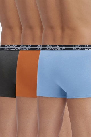 3 boxers Powerful - Bleu et orange - Dim