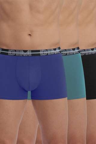 3 boxers Powerful - Bleu et vert - Dim