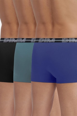 3 boxers Powerful - Bleu et vert - Dim