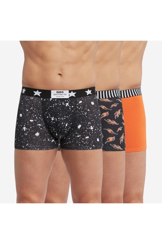 3 boxers Dim Vibes - Noir et orange - Dim