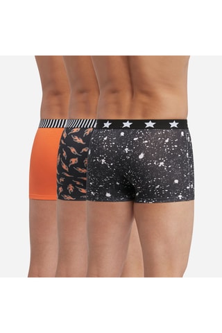 3 boxers Dim Vibes - Noir et orange - Dim