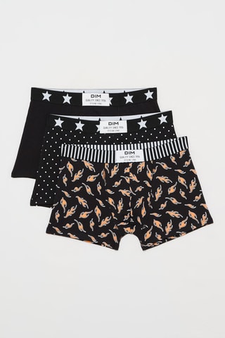 3 boxers Dim Vibes - Noir et orange - Dim