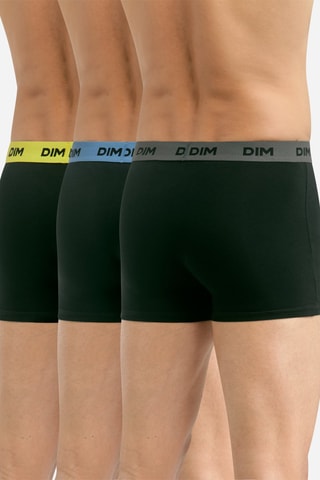 3 boxers en coton biologique Mix and Colors - Noir - Dim