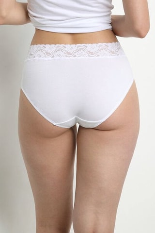 2 Slips Hoge Taille Coton Féminine - Wit -  
