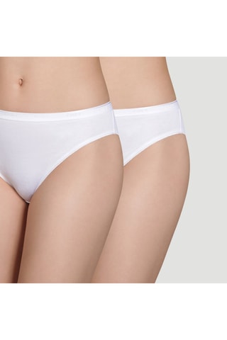 2 Slips Midi Taille Coton Bio - Wit 