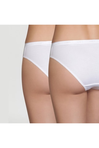2 Slips Midi Taille Coton Bio - Wit 