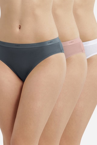 3 culottes Les pockets EcoDIM - Rose, gris foncé et blanc - Dim