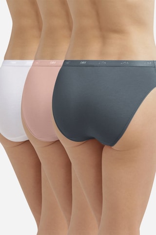 3 culottes Les pockets EcoDIM - Rose, gris foncé et blanc - Dim