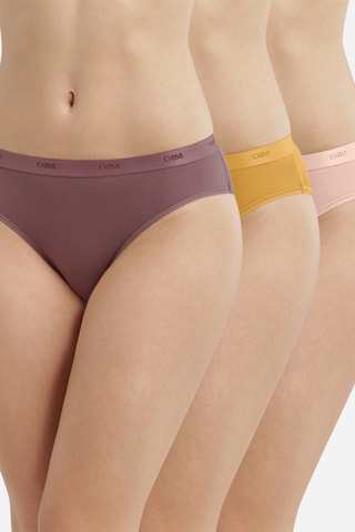 3 culottes Les pockets EcoDIM - Jaune, rose et marron - Dim