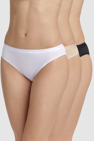 3 Slips Les Pockets Eco  Coton - Wit, Nude en Zwart 