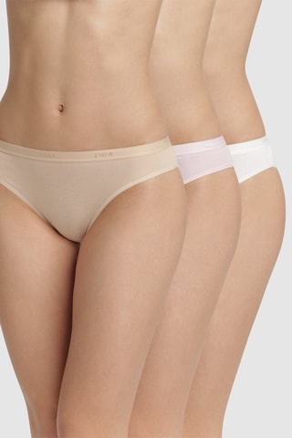 3 Slips Les Pockets Eco  Coton - Nude, roze en parelmoerkleurig 