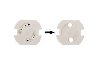 6 Stopcontactbeschermers F-Socket EU - Wit - 3,6 x 3,3 x 0,3 cm