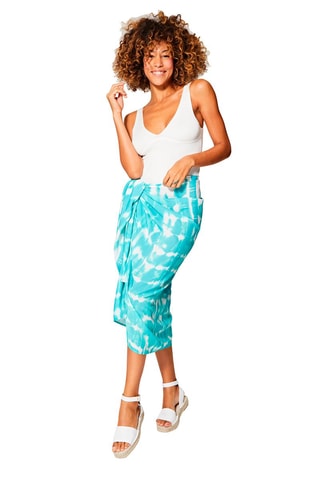 Foulard tie and dye - Nouvelle collection   Turquoise et blanc - Ipanima