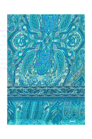 Foulard - Turquoise et écru