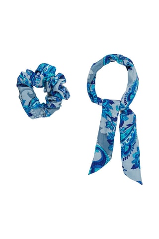 Élastique pour cheveux - Bleu et gris