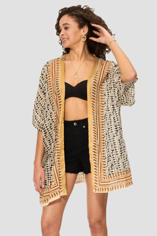 Kimono - Beige et noir