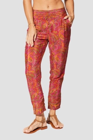 Pantalon droit - Rouge et rose