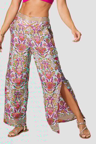 Pantalon flare - Rose et bleu
