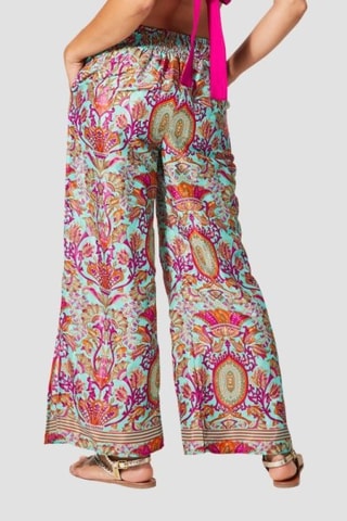 Pantalon flare - Rose et bleu